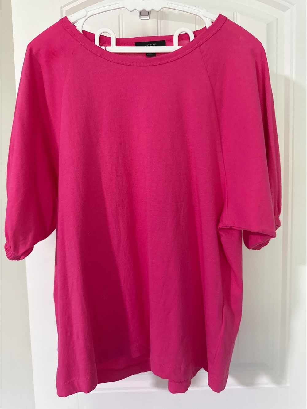 J.Crew Women's Pink Elastic Sleeve Cotton Top Size Small